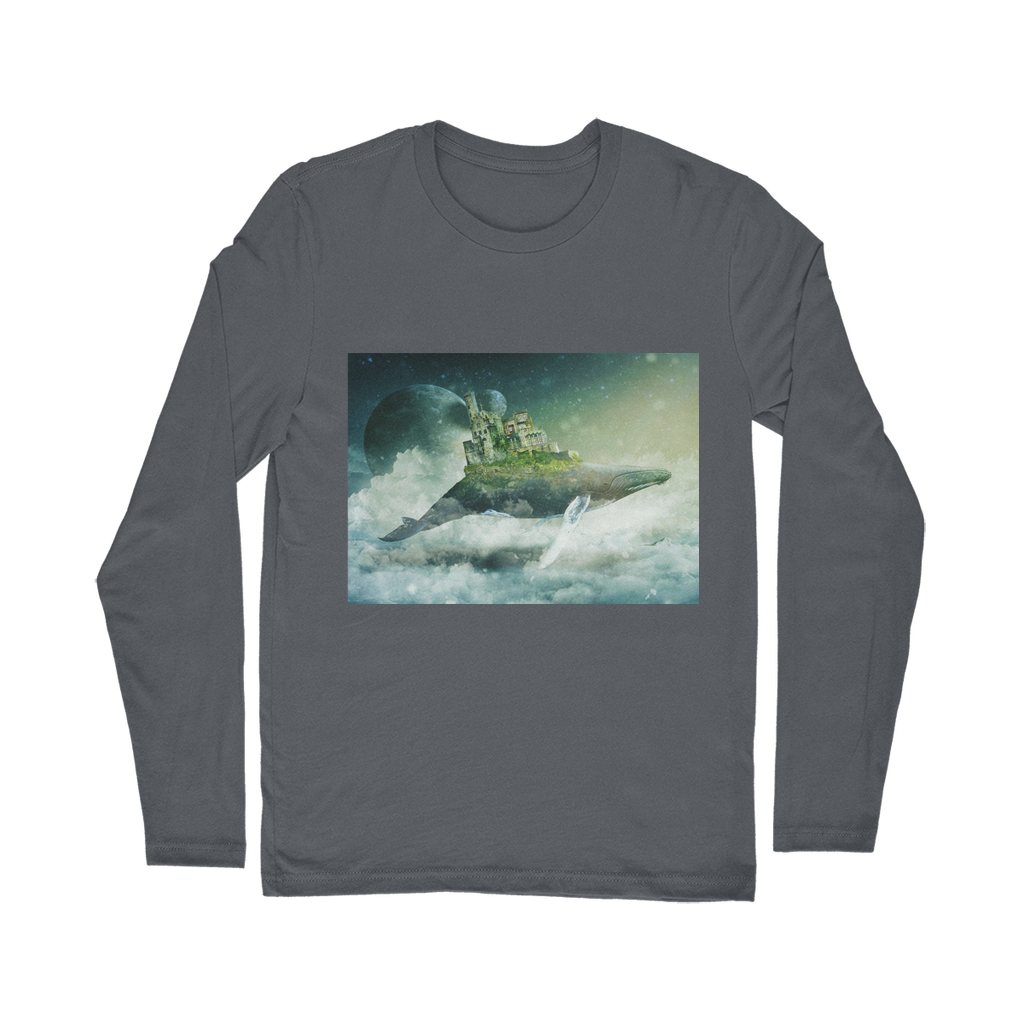 VIRGIN TEEZ Long sleeves T-shirt Dark Grey / Unisex / S Flying Over The World Classic Long Sleeve T-Shirt