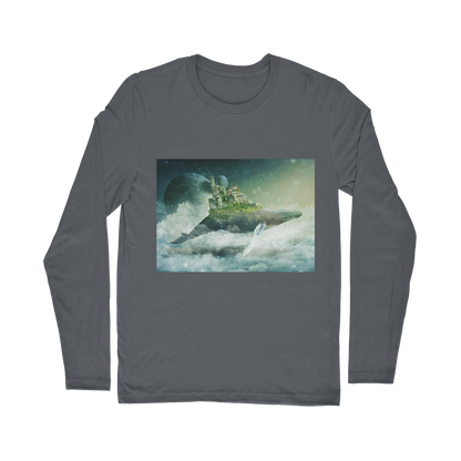 VIRGIN TEEZ Long sleeves T-shirt Dark Grey / Unisex / S Flying Over The World Classic Long Sleeve T-Shirt