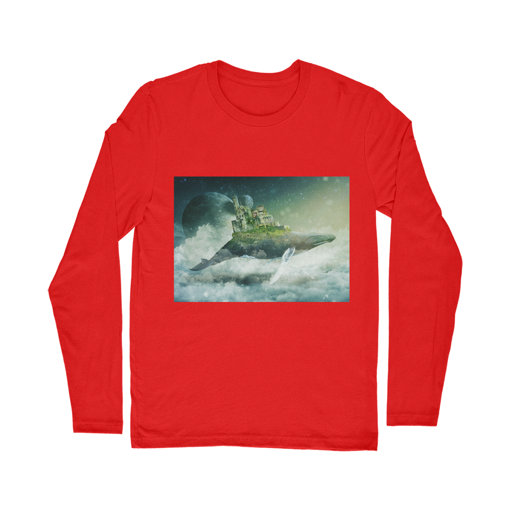 VIRGIN TEEZ Long sleeves T-shirt Red / Unisex / S Flying Over The World Classic Long Sleeve T-Shirt