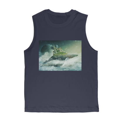 VIRGIN TEEZ Tank Top Navy / Unisex / S Flying Over The World Premium Adult Muscle Top