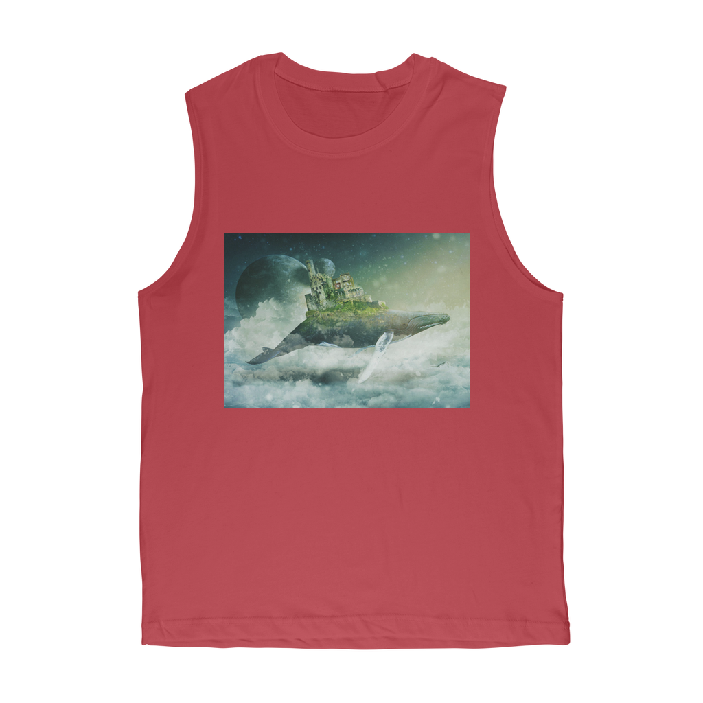 VIRGIN TEEZ Tank Top Red / Unisex / S Flying Over The World Premium Adult Muscle Top