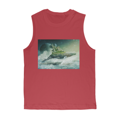 VIRGIN TEEZ Tank Top Red / Unisex / S Flying Over The World Premium Adult Muscle Top