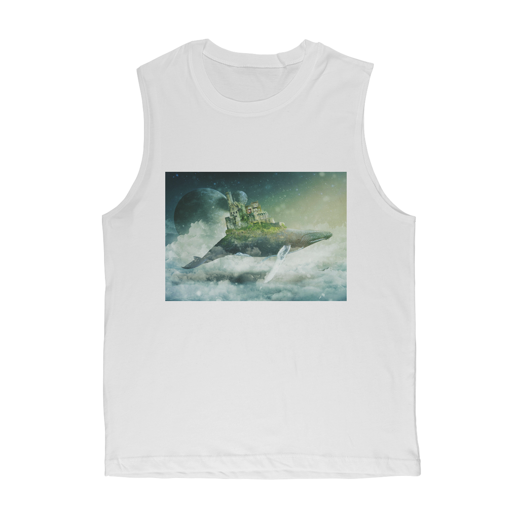 VIRGIN TEEZ Tank Top White / Unisex / S Flying Over The World Premium Adult Muscle Top