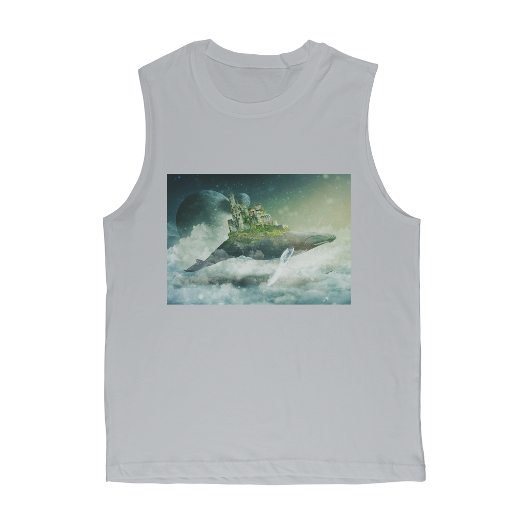 VIRGIN TEEZ Tank Top Light Grey / Unisex / S Flying Over The World Premium Adult Muscle Top