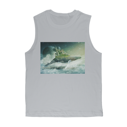 VIRGIN TEEZ Tank Top Light Grey / Unisex / S Flying Over The World Premium Adult Muscle Top