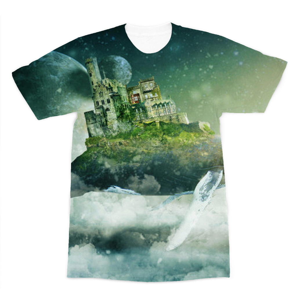 VIRGIN TEEZ Sublimation Men T-Shirt XS Flying Over The World Premium Sublimation Adult T-Shirt