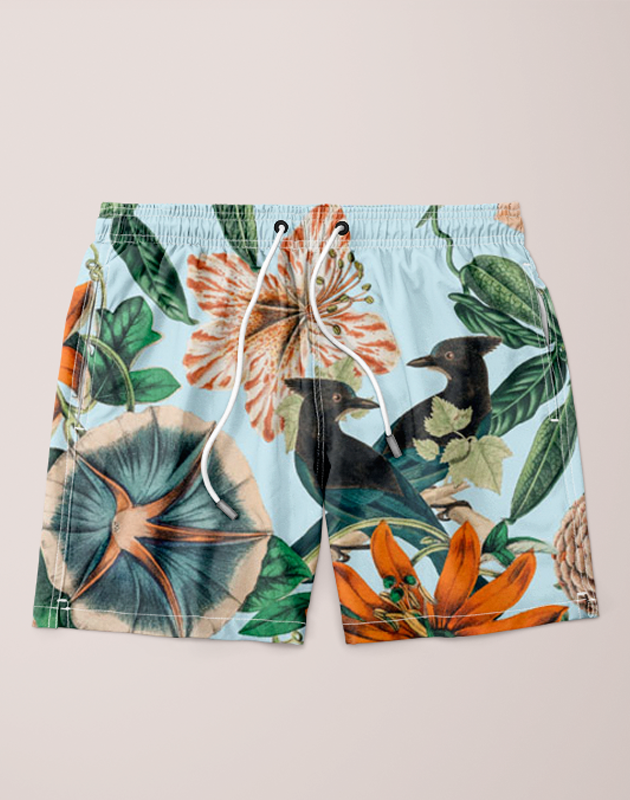 Ayaz Ahmed Shorts SMALL (28"-18") Forest Birds Shorts