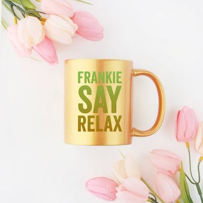 Frankie Say Relax Gold & Silver Mug