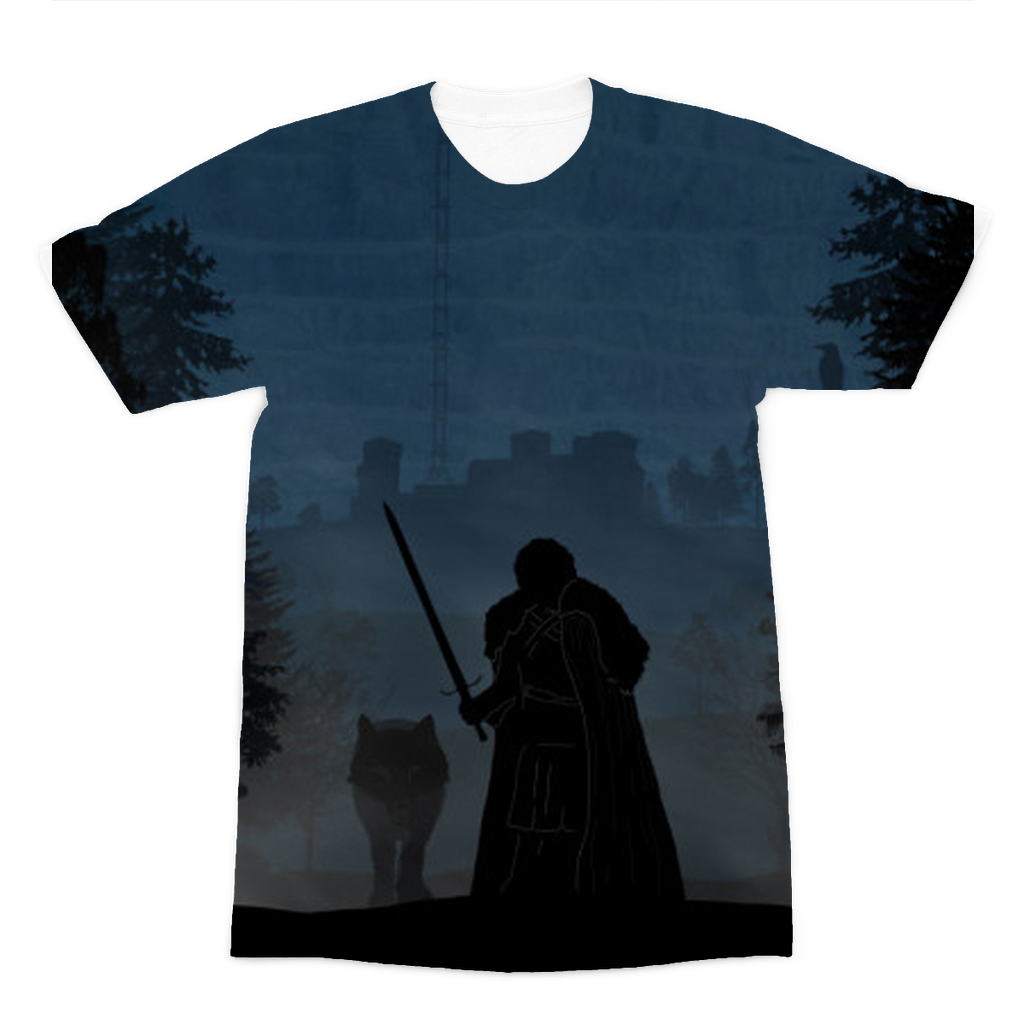 VIRGIN TEEZ Sublimation Men T-Shirt XS Game of Thrones - Jon Snow Premium Sublimation Adult T-Shirt