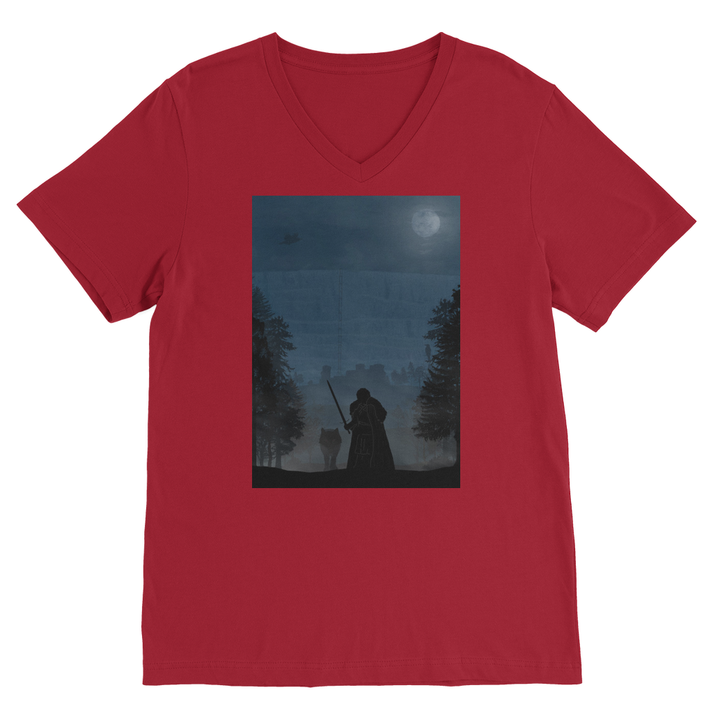 VIRGIN TEEZ Men T-Shirts Red / Unisex / S Game of Thrones - Jon Snow Premium V-Neck T-Shirt