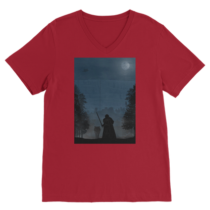 VIRGIN TEEZ Men T-Shirts Red / Unisex / S Game of Thrones - Jon Snow Premium V-Neck T-Shirt