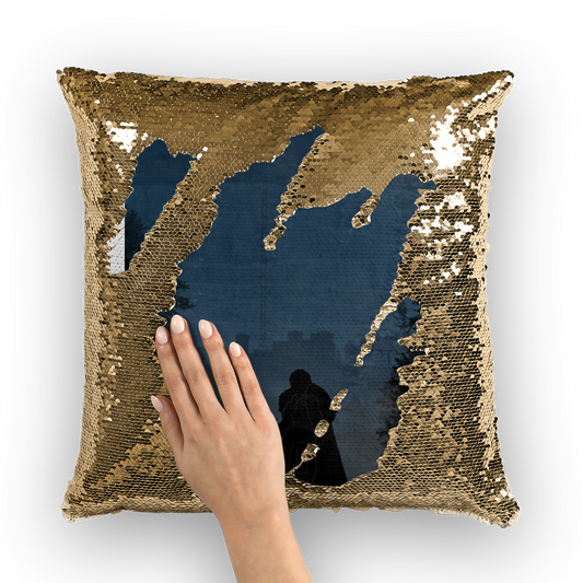 VIRGIN TEEZ Sequin Cover Gold / White Game of Thrones - Jon Snow Sequin Cushion Cover