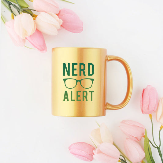 Geek Alert Gold & Silver Mug