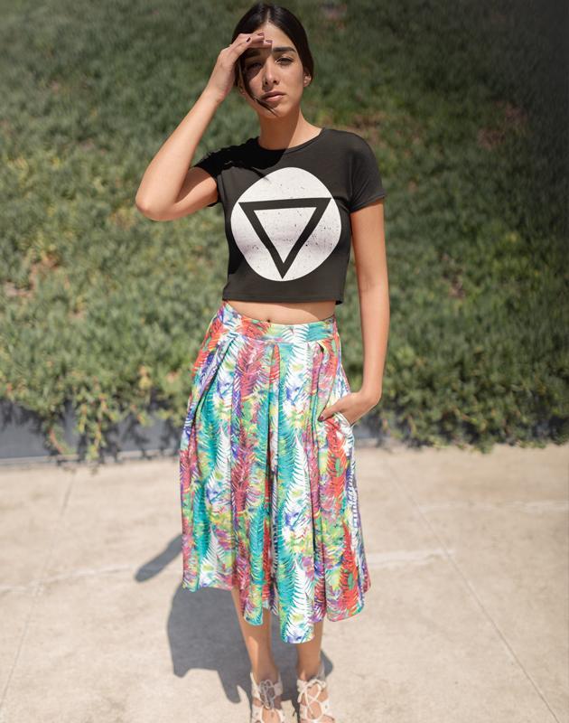 Virgin Teez Crop Top Geometric shapes White Women's Crop top Bella+Canvas 6682