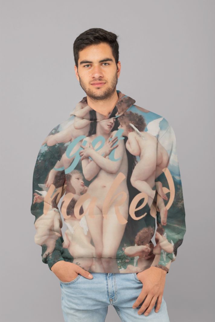 Get naked art print UNISEX Sublimation Hoodie