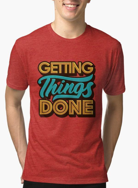 Mehreen Syed T-SHIRT Getting Things Done Red Malange T-shirt