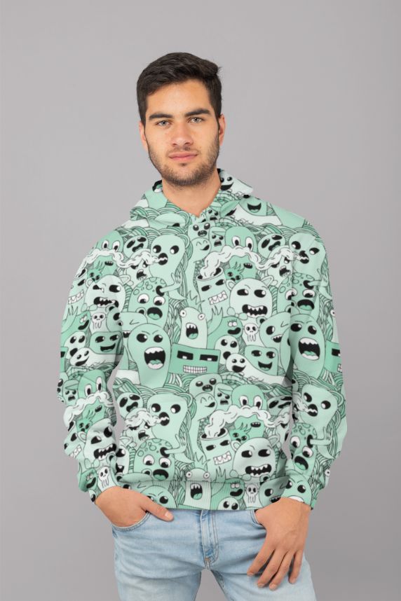 Ghost pattern UNISEX Sublimation Hoodie