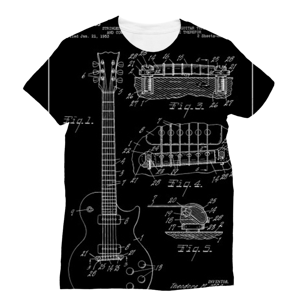 VIRGIN TEEZ Men T-Shirts XS gibson les paul patent Classic Sublimation Women's T-Shirt