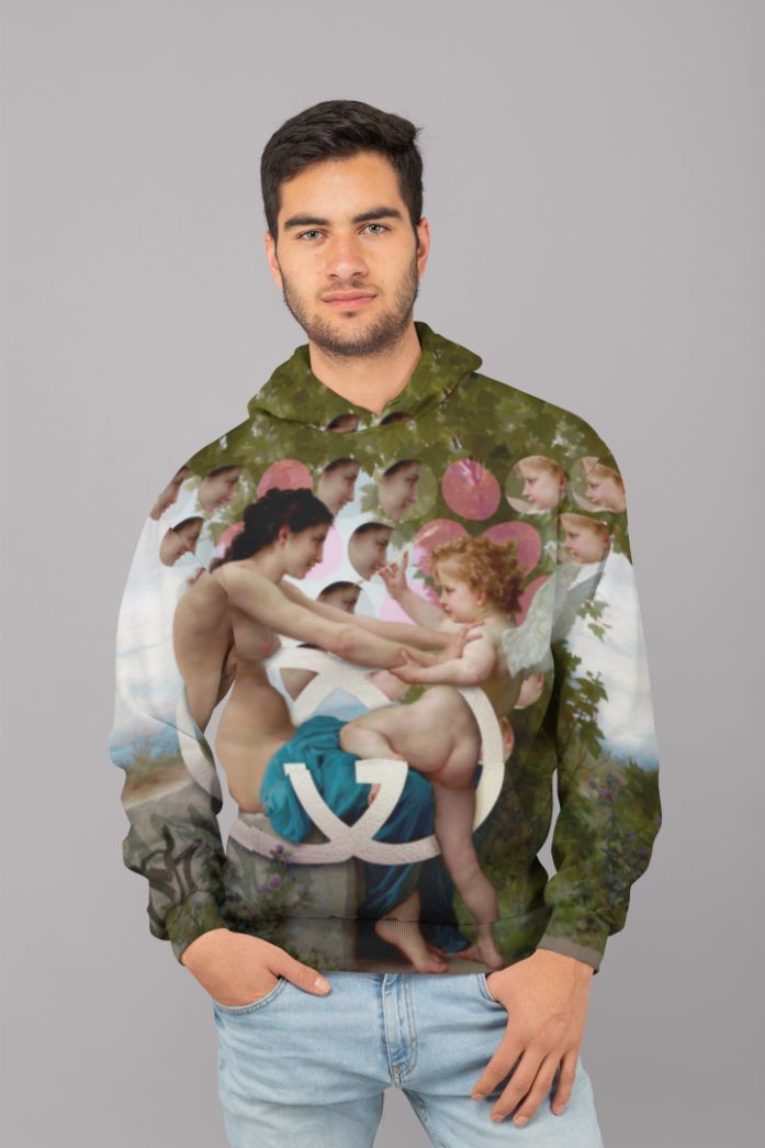 Girl and cupid UNISEX Sublimation Hoodie