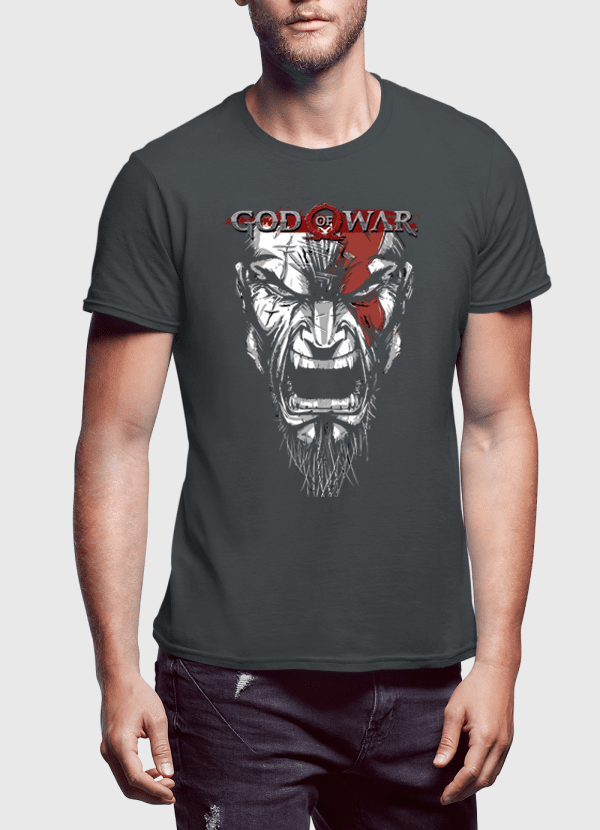 M Nidal Khan T-shirt SMALL / Charcoal God Of War Half Sleeves T-shirt