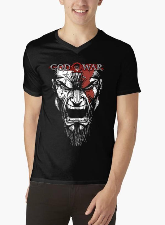 M Nidal Khan T-shirt SMALL / Black God Of War V-Neck T-shirt