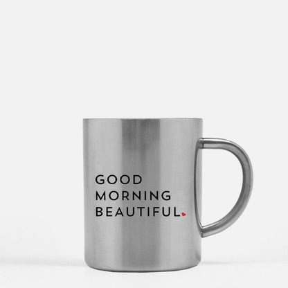 Good Morning Beautiful Gold & Silver Mug