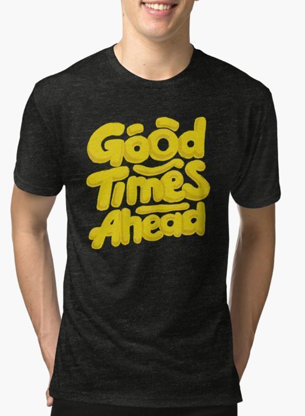 Imtiaz Zuhaib T-SHIRT SMALL Good Times Ahead Black Malange T-shirt