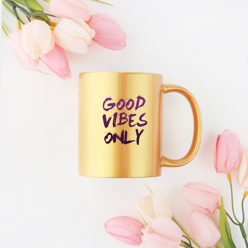 Good Vibes Only Gold & Silver Mug