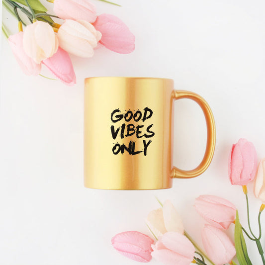 Good Vibes Only Gold & Silver Mug