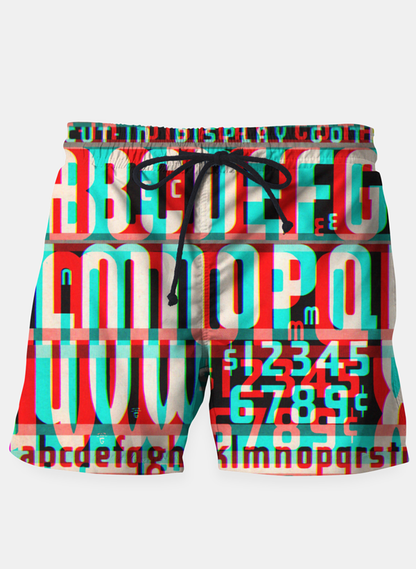 Ayaz Ahmed Shorts Gothic Cut Typo Glitch Shorts