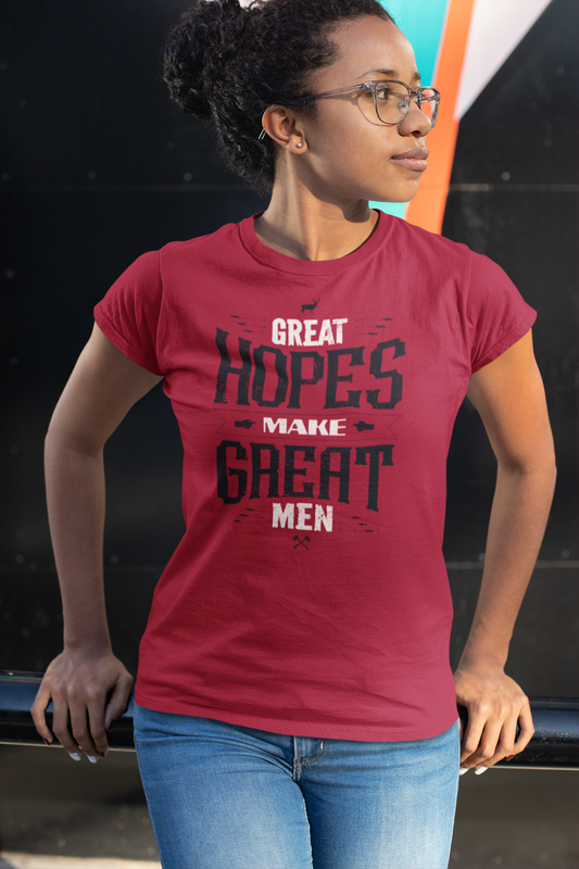 Virgin Teez Women T-Shirt Great Hopes Make Great Men Women T-shirt