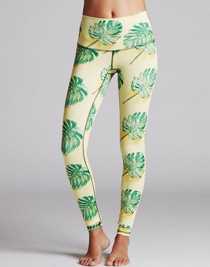 Virgin Teez Leggings Small Green Leafs Legging