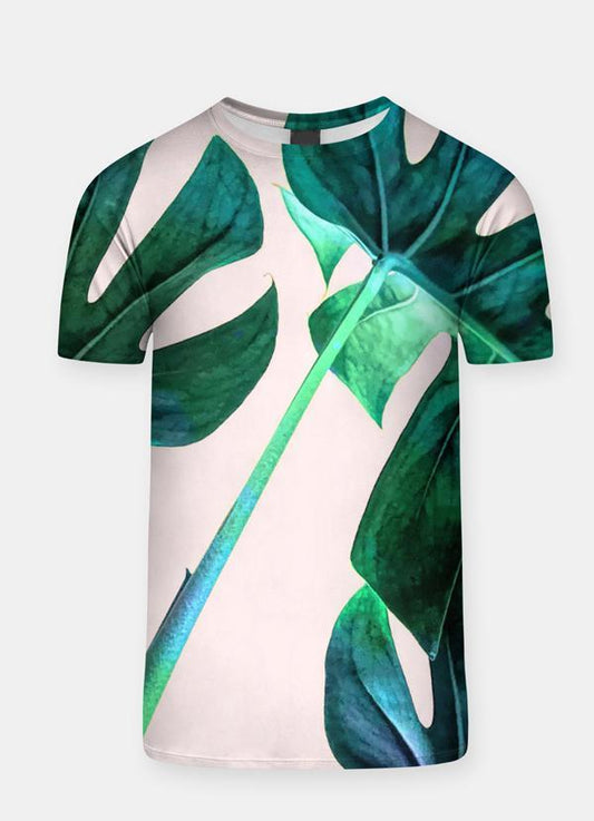 VIRGIN TEEZ Sublimation Men T-Shirt Green Leafs  Sublimation Adult T-Shirt