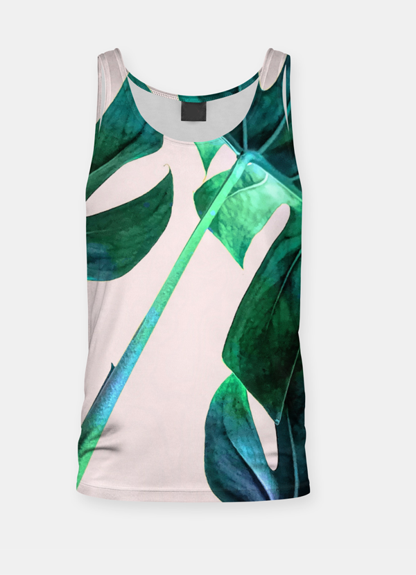 VIRGIN TEEZ Tank Top Green Leafs Sublimation Adult Tank Top