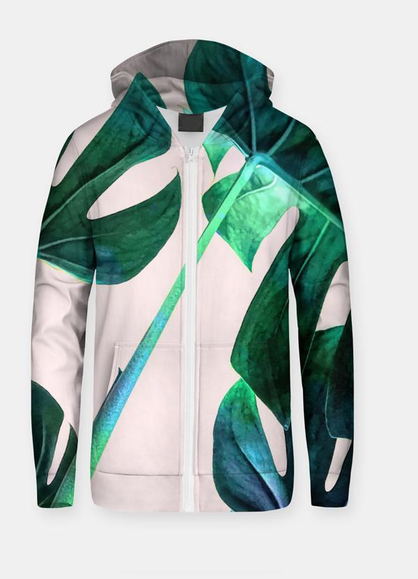 Virgin Teez Sublimation Hoodie Green Leafs UNISEX ZIP HOODIE