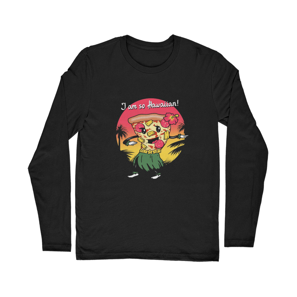 VIRGIN TEEZ Long sleeves T-shirt Black / Unisex / S Hawaiian Pizza Classic Long Sleeve T-Shirt