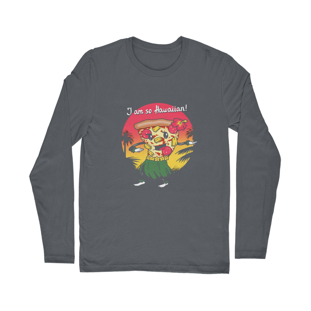 VIRGIN TEEZ Long sleeves T-shirt Dark Grey / Unisex / S Hawaiian Pizza Classic Long Sleeve T-Shirt