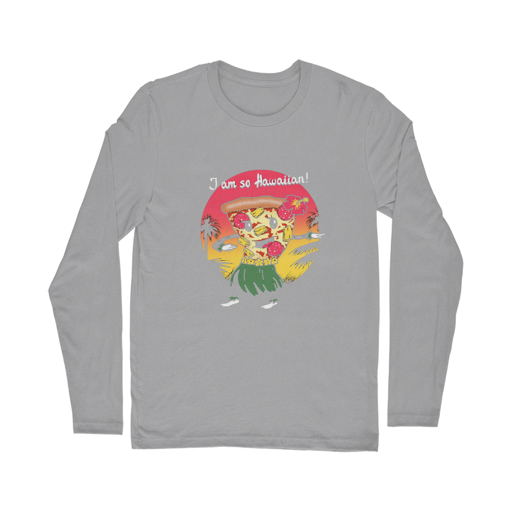 VIRGIN TEEZ Long sleeves T-shirt Light Grey / Unisex / S Hawaiian Pizza Classic Long Sleeve T-Shirt