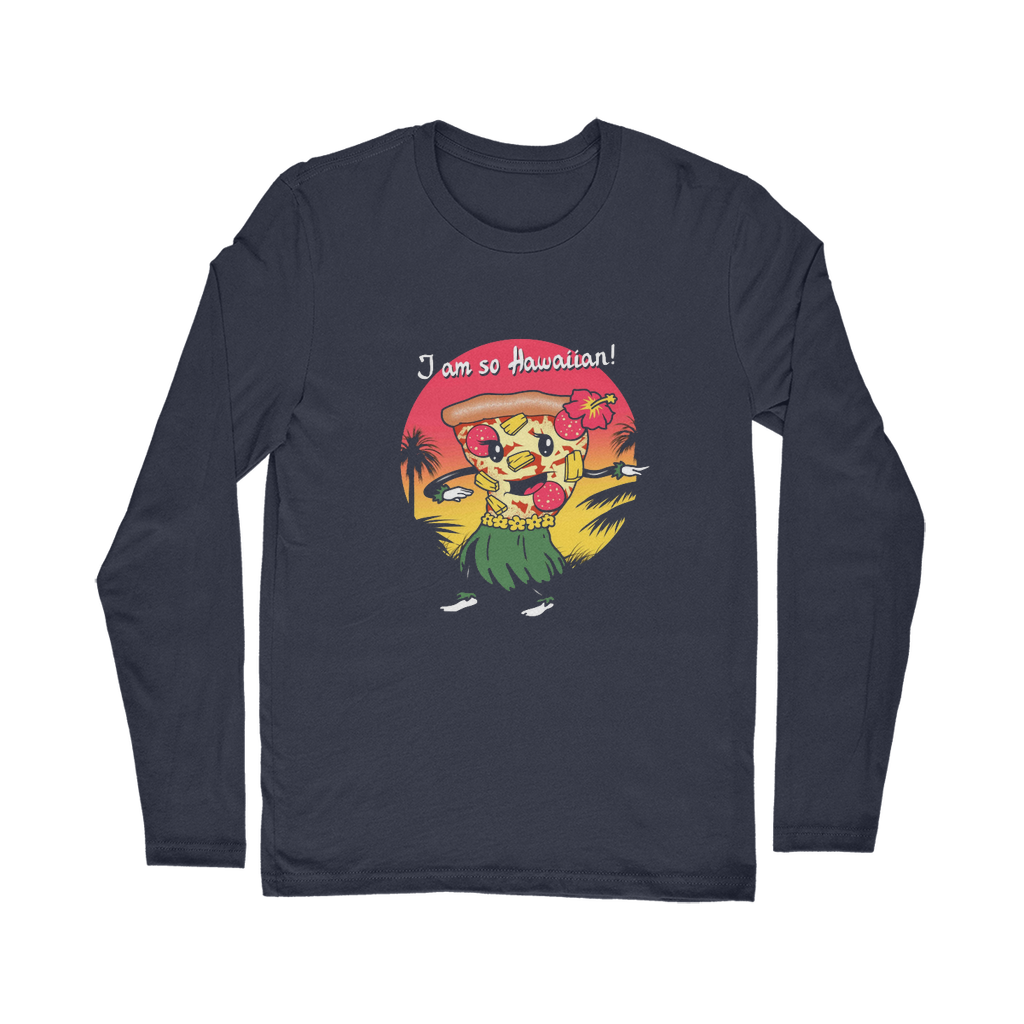 VIRGIN TEEZ Long sleeves T-shirt NAVY / Unisex / S Hawaiian Pizza Classic Long Sleeve T-Shirt