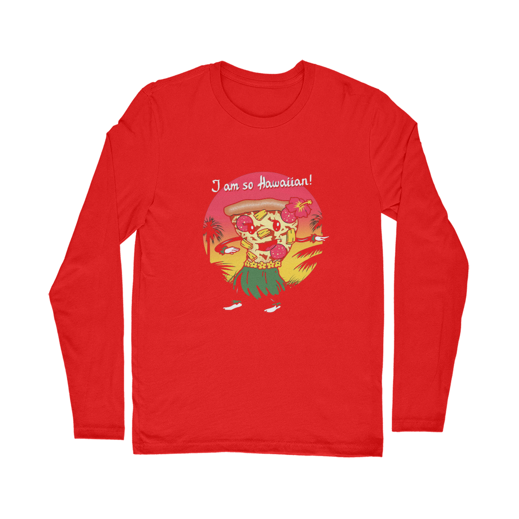 VIRGIN TEEZ Long sleeves T-shirt Red / Unisex / S Hawaiian Pizza Classic Long Sleeve T-Shirt