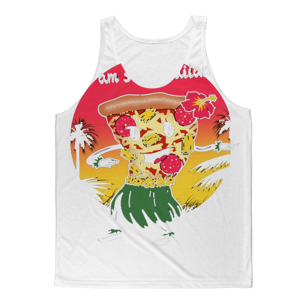 VIRGIN TEEZ Tank Top XS Hawaiian Pizza Classic Sublimation Adult Tank Top