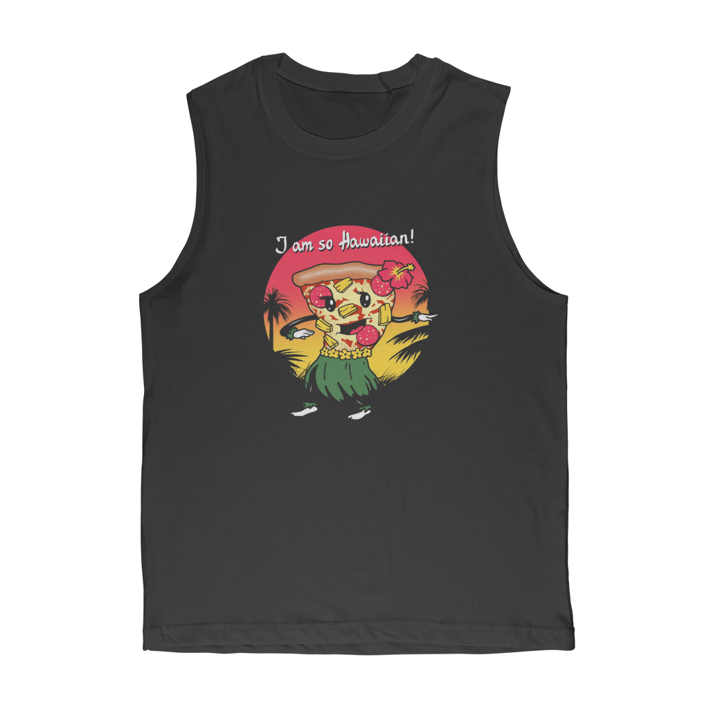 VIRGIN TEEZ Tank Top Black / Unisex / S Hawaiian Pizza Premium Adult Muscle Top