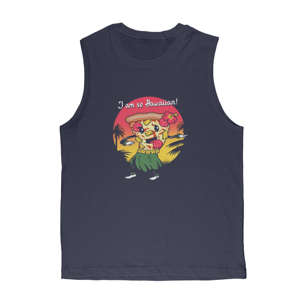 VIRGIN TEEZ Tank Top Navy / Unisex / S Hawaiian Pizza Premium Adult Muscle Top