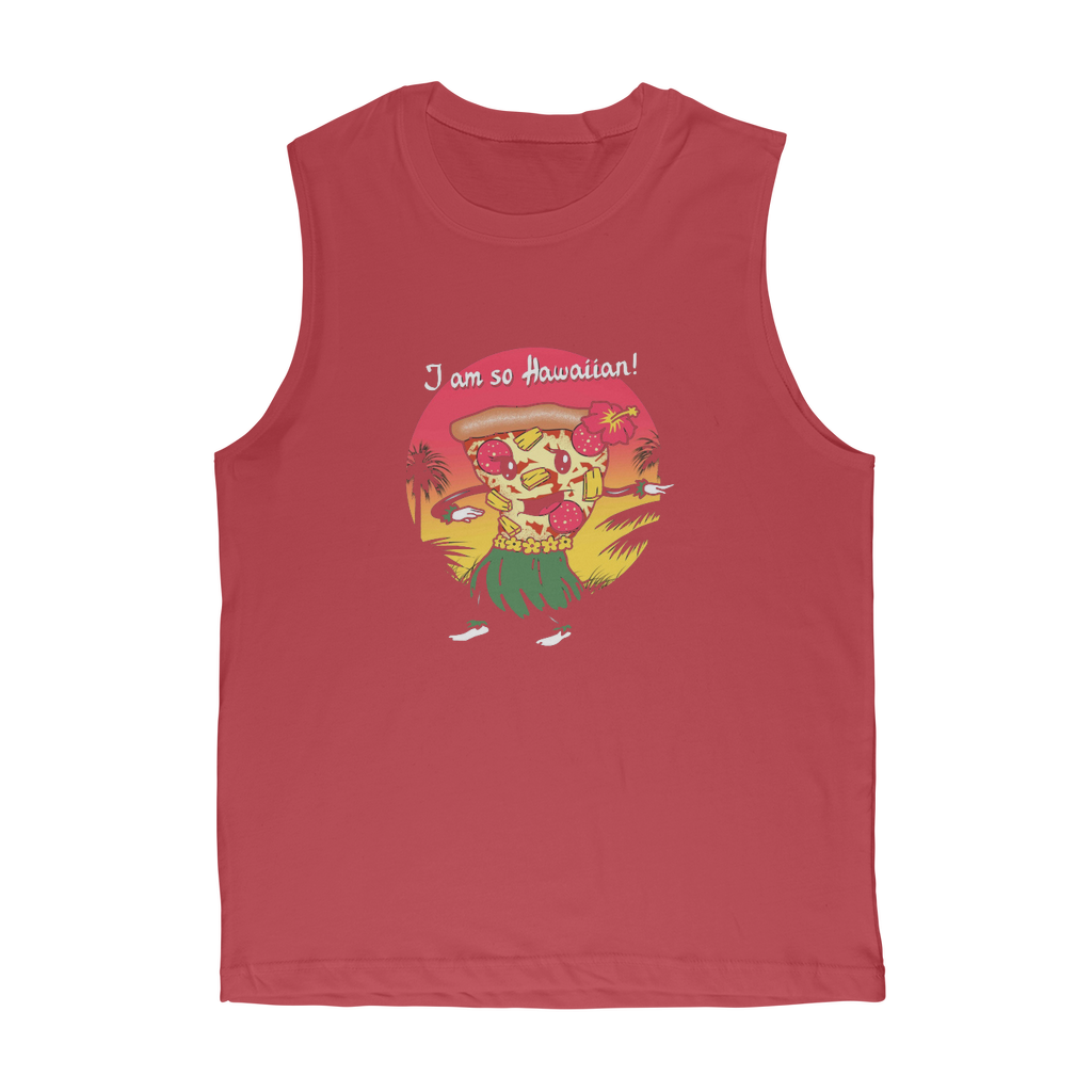 VIRGIN TEEZ Tank Top Red / Unisex / S Hawaiian Pizza Premium Adult Muscle Top