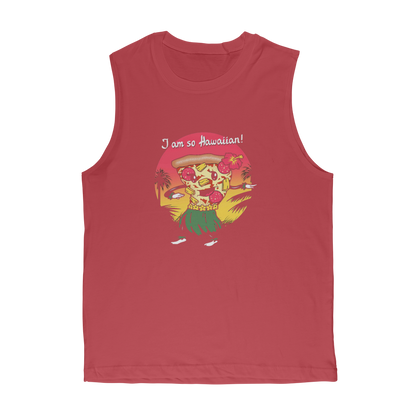 VIRGIN TEEZ Tank Top Red / Unisex / S Hawaiian Pizza Premium Adult Muscle Top