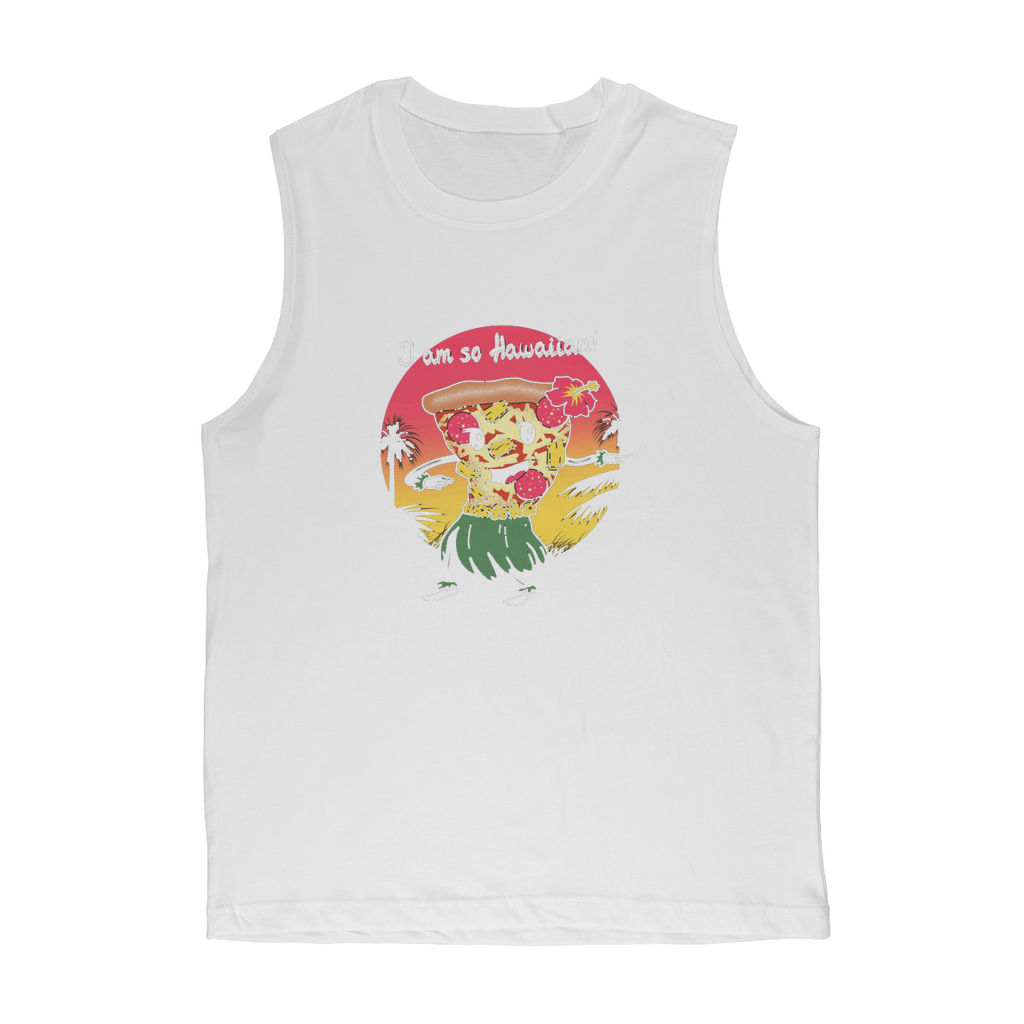 VIRGIN TEEZ Tank Top White / Unisex / S Hawaiian Pizza Premium Adult Muscle Top