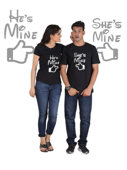 HUM TUM T-SHIRT He is Mine, She is Mine (Classic) Classic Couple T-Shirt