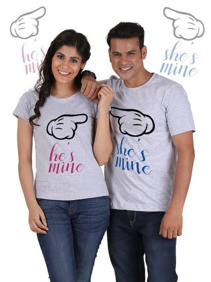 HUM TUM T-SHIRT He is Mine, She is Mine Couple T-Shirts