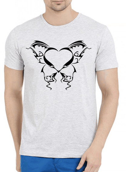 Aneeq Arshad T-shirt SMALL / Offwhite Heart Tattoo Half Sleeves Melange T-shirt