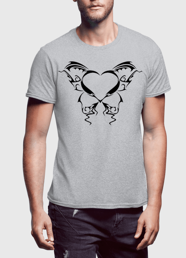 Aneeq Arshad T-shirt SMALL / Gray Heart Tattoo Half Sleeves T-shirt